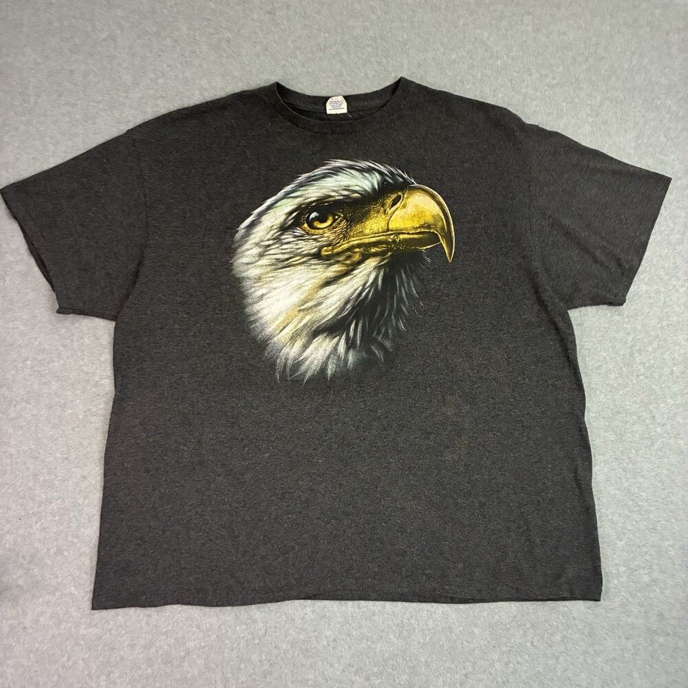 Mens Vintage Eagle Graphic T Shirt Delta Pro Weight Black USA Size XL XXL